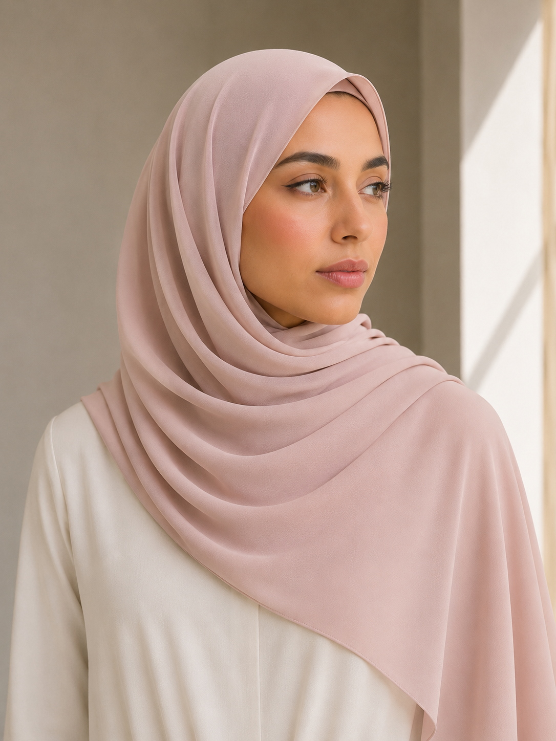 Hijab Chiffon Sedef Bianco – 75x200 cm