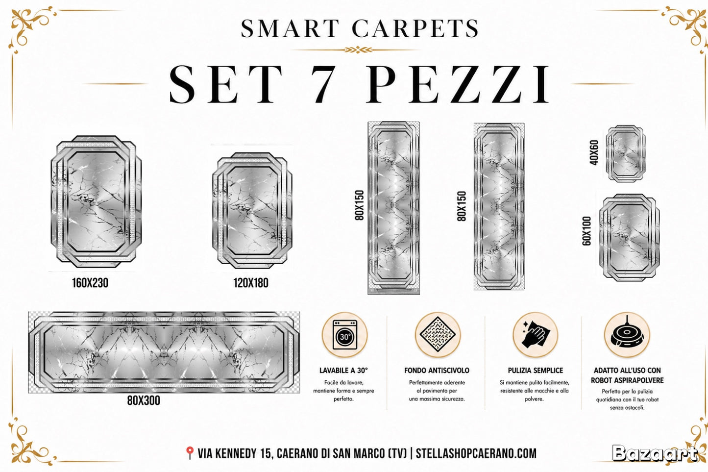 SET TAPPETI SMART 7 PEZZI