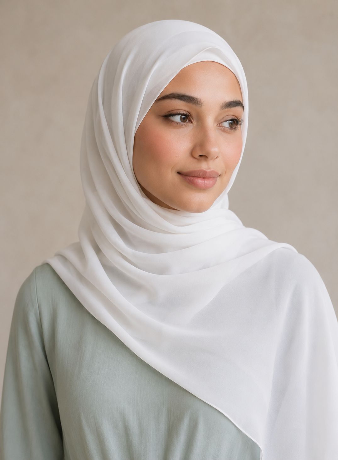 Hijab Chiffon Sedef Bianco – 75x200 cm