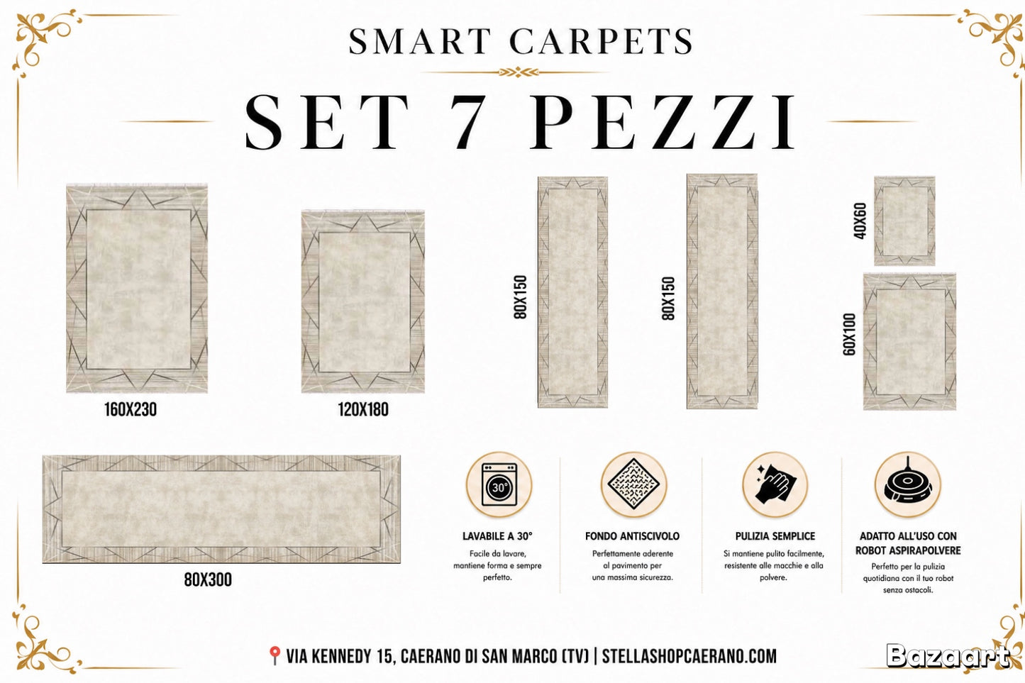 SET TAPPETI SMART 7 PEZZI