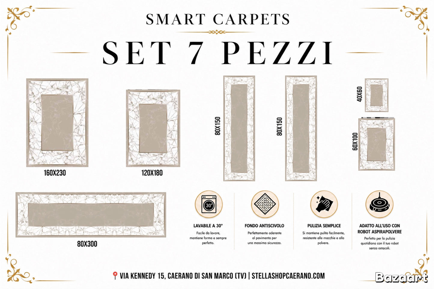 SET TAPPETI SMART 7 PEZZI