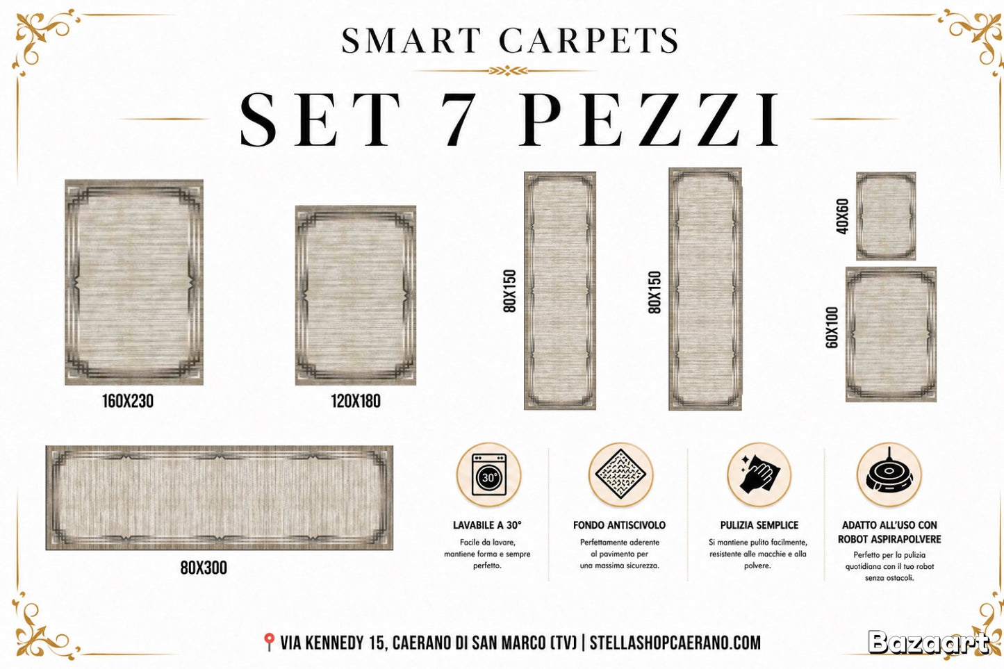 SET TAPPETI SMART 7 PEZZI