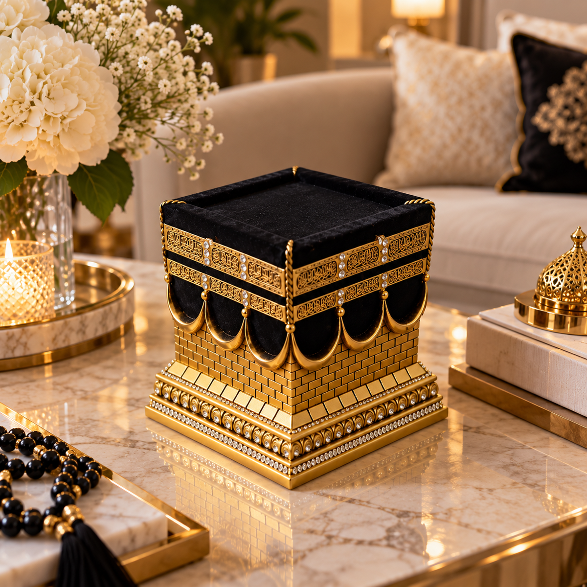Decorazione di Lusso Ispirata alla Kaaba – Grande, Oro ✨