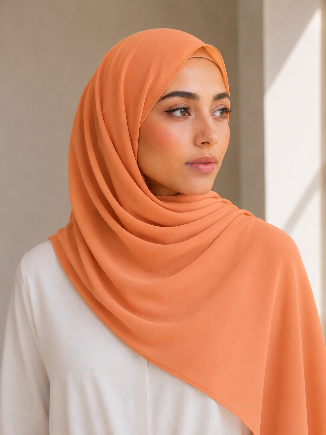Hijab Chiffon Sedef Bianco – 75x200 cm