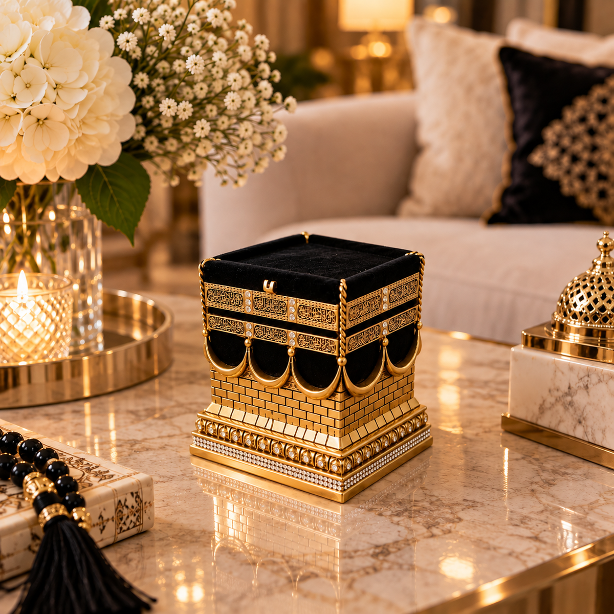Decorazione Ispirata alla Kaaba – Piccola, Oro ✨