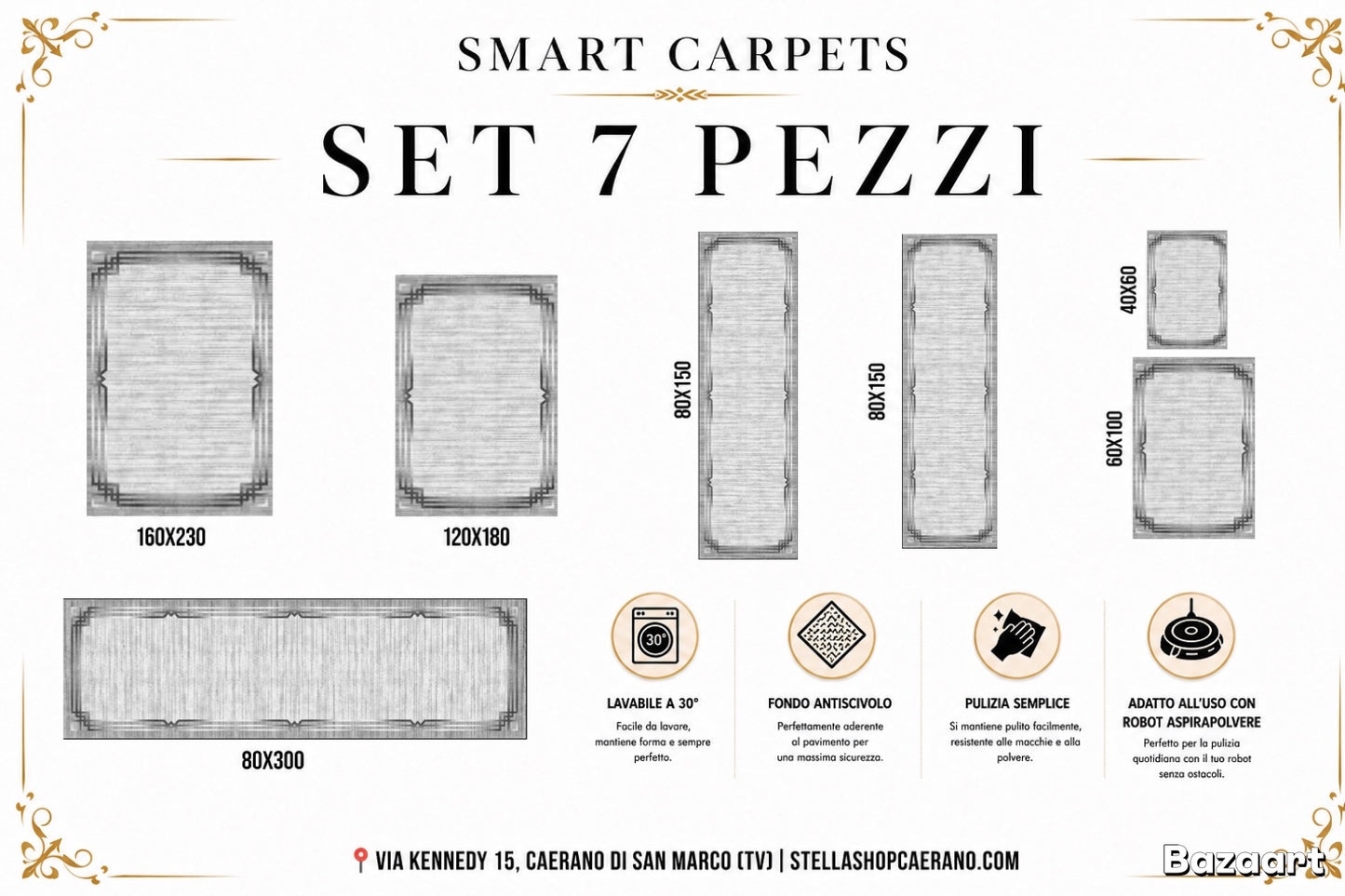 SET TAPPETI SMART 7 PEZZI