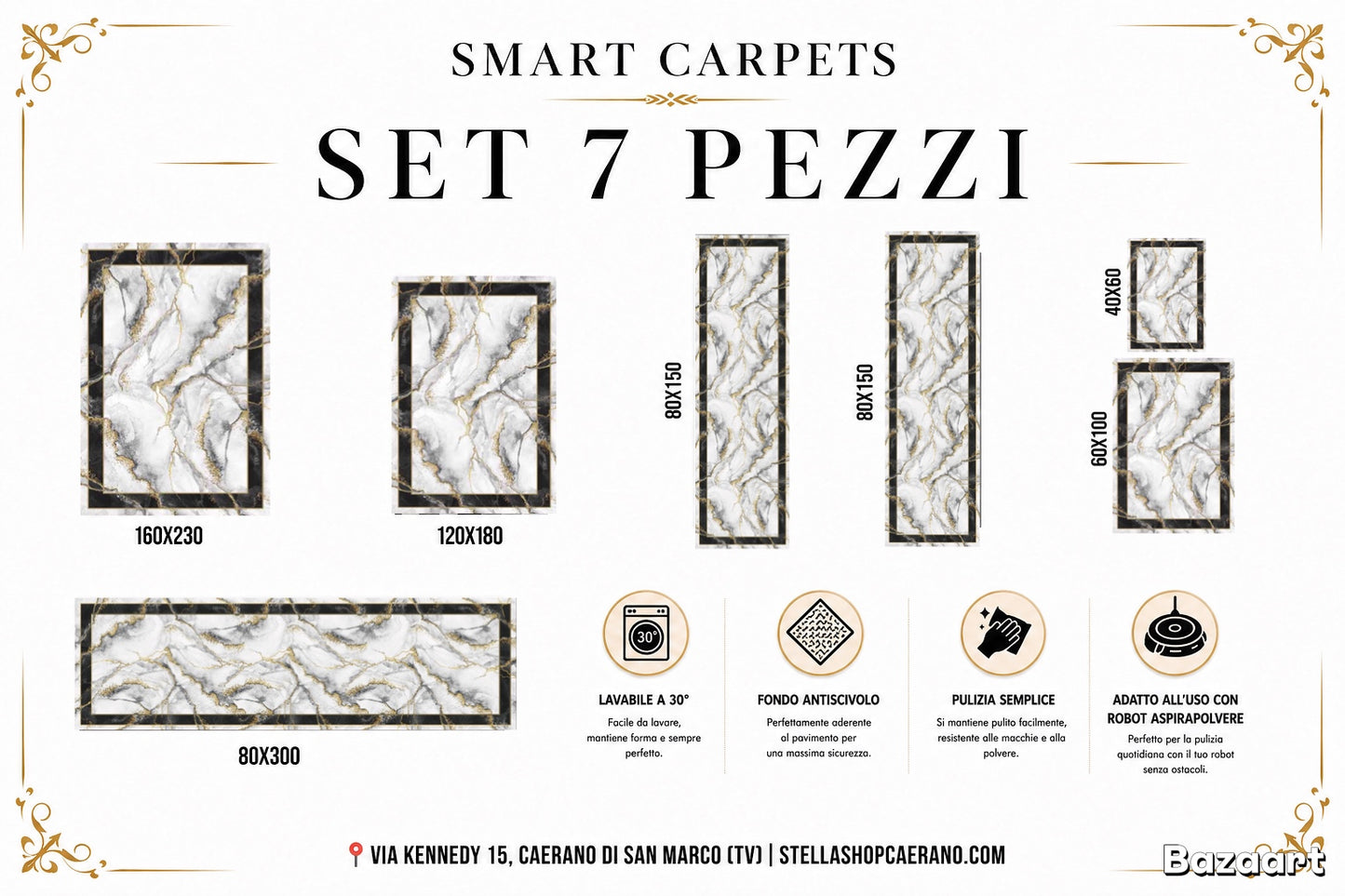 SET TAPPETI SMART 7 PEZZI