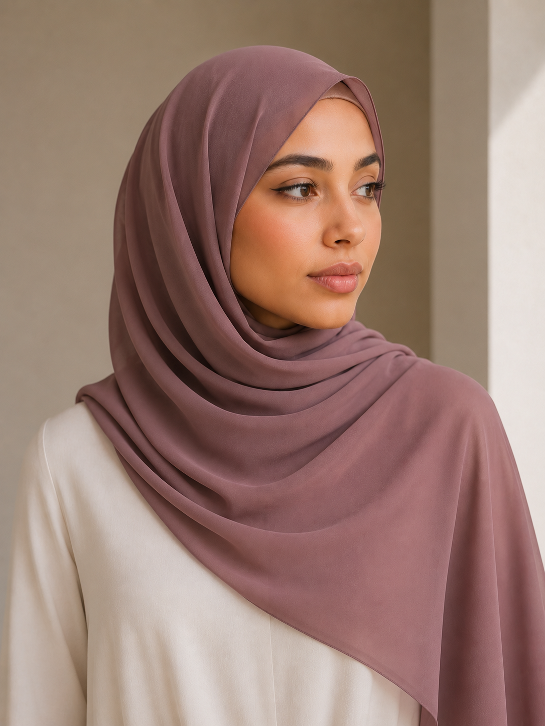 Hijab Chiffon Sedef Bianco – 75x200 cm