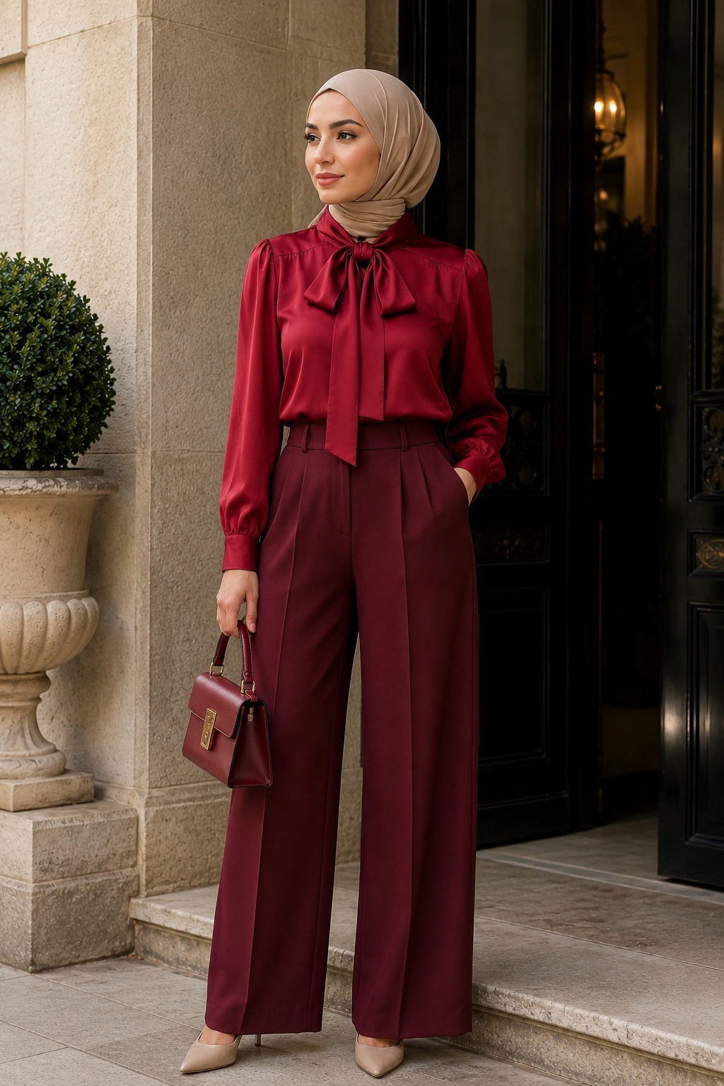 Blusa Satinata con Fiocco Elegante