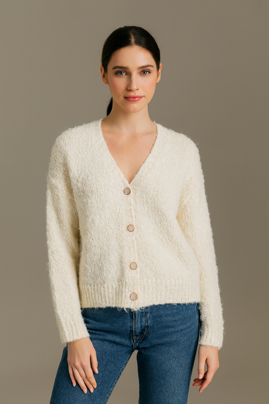 Cardigan Casual Elegante di Alta Qualità con Bottoni