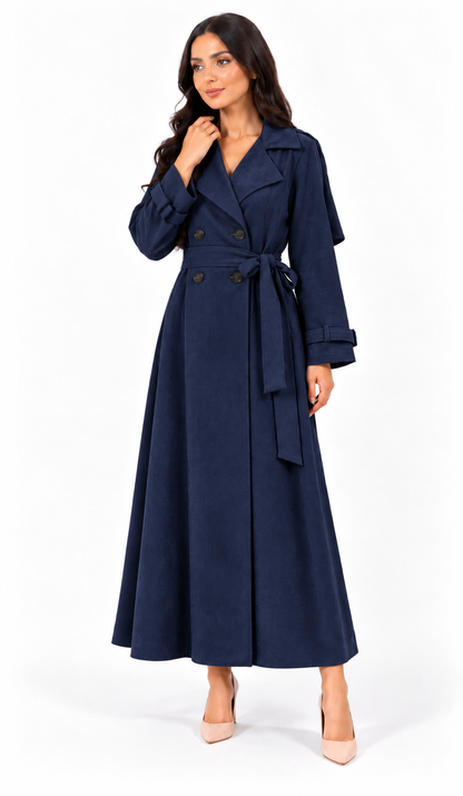 Trench Donna Effetto Scamosciato – Elegante con Cintura
