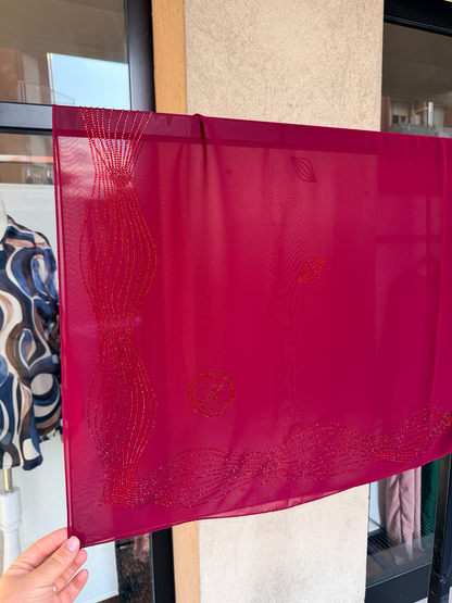 Hijab Quadrato in Chiffon 110×110 cm con Strass