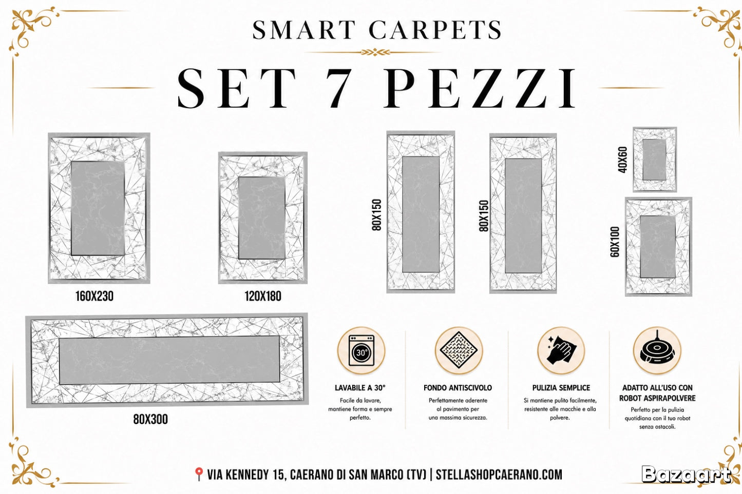 SET TAPPETI SMART 7 PEZZI