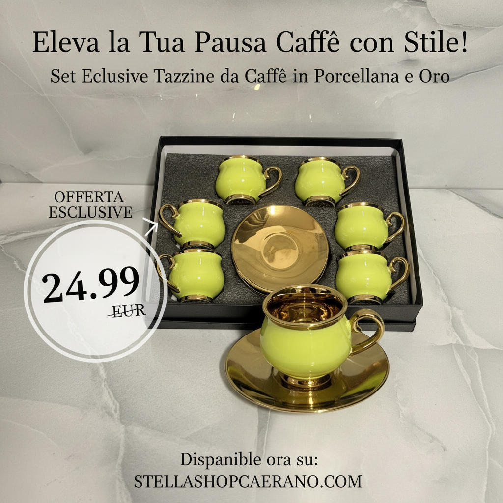 Kaffee-Set Pistachio Elegance – 6 Tassen und 6 Untertassen