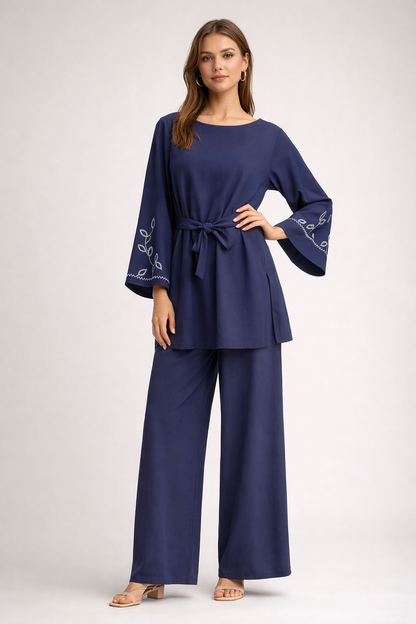 Completo Donna Elegante con Ricami Cristali – Taglia Unica