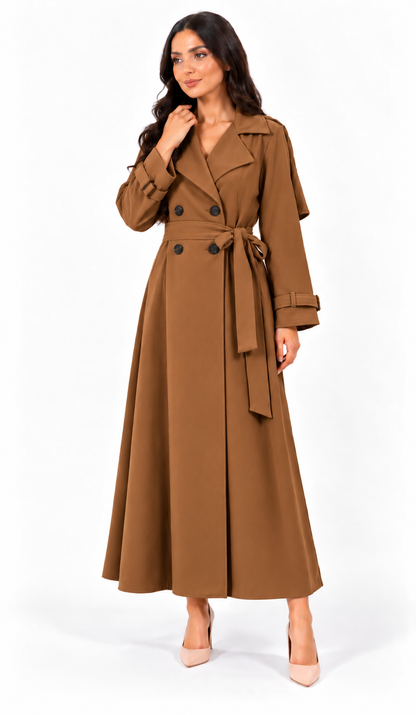 Trench Donna Effetto Scamosciato – Elegante con Cintura