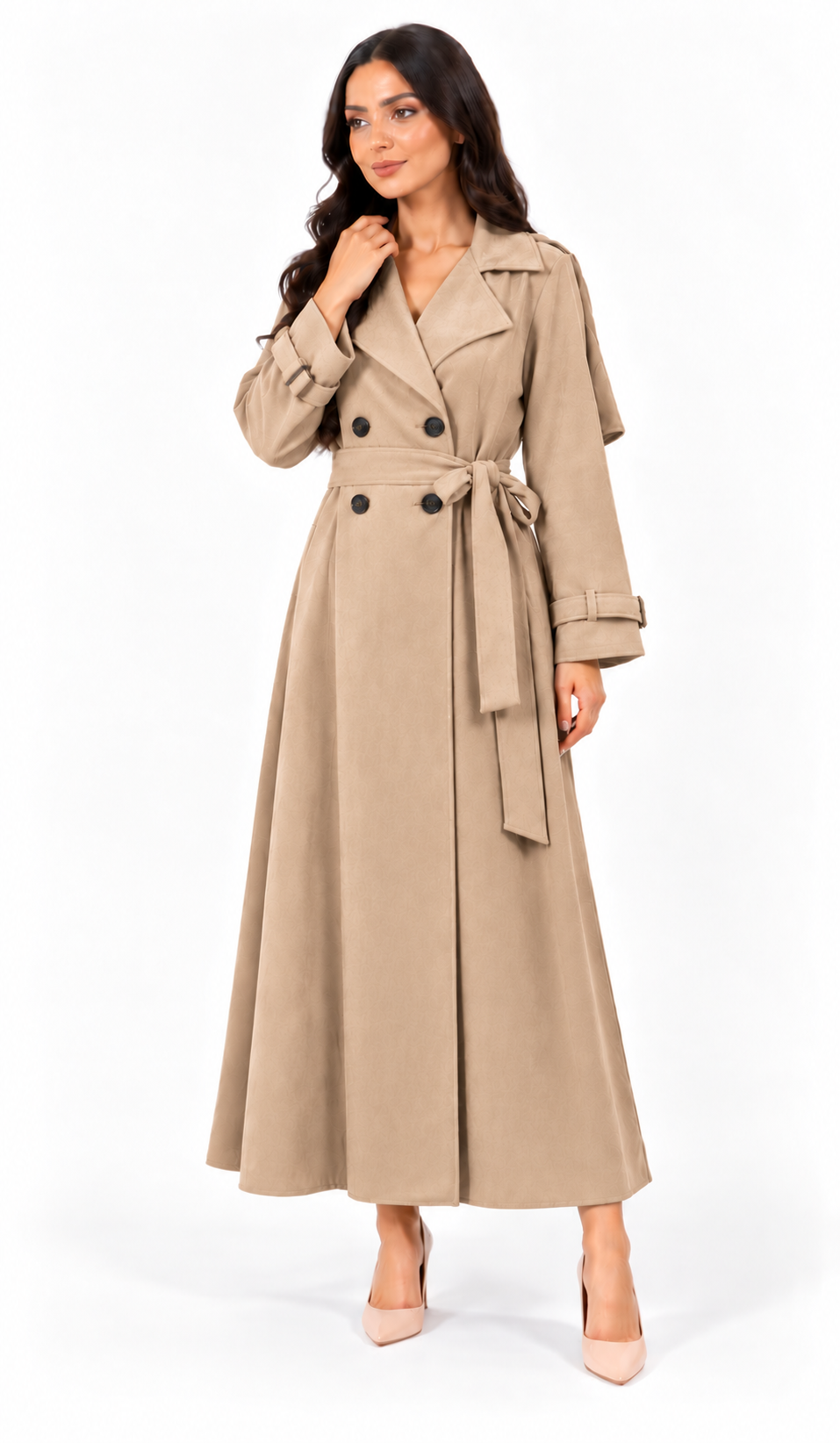 Trench Donna Effetto Scamosciato – Elegante con Cintura