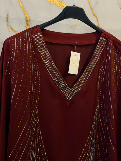 Abaya Elegante Bordeaux