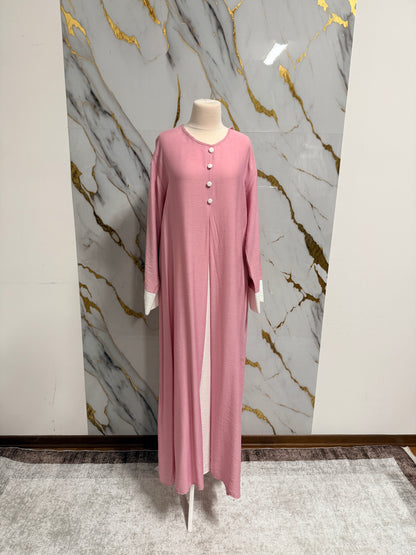 Abaya Rosa in Tessuto Morbido – Comfort ed Eleganza Quotidiana