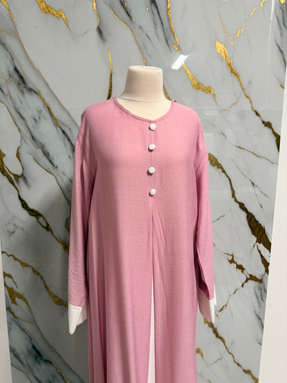 Abaya Rosa in Tessuto Morbido – Comfort ed Eleganza Quotidiana