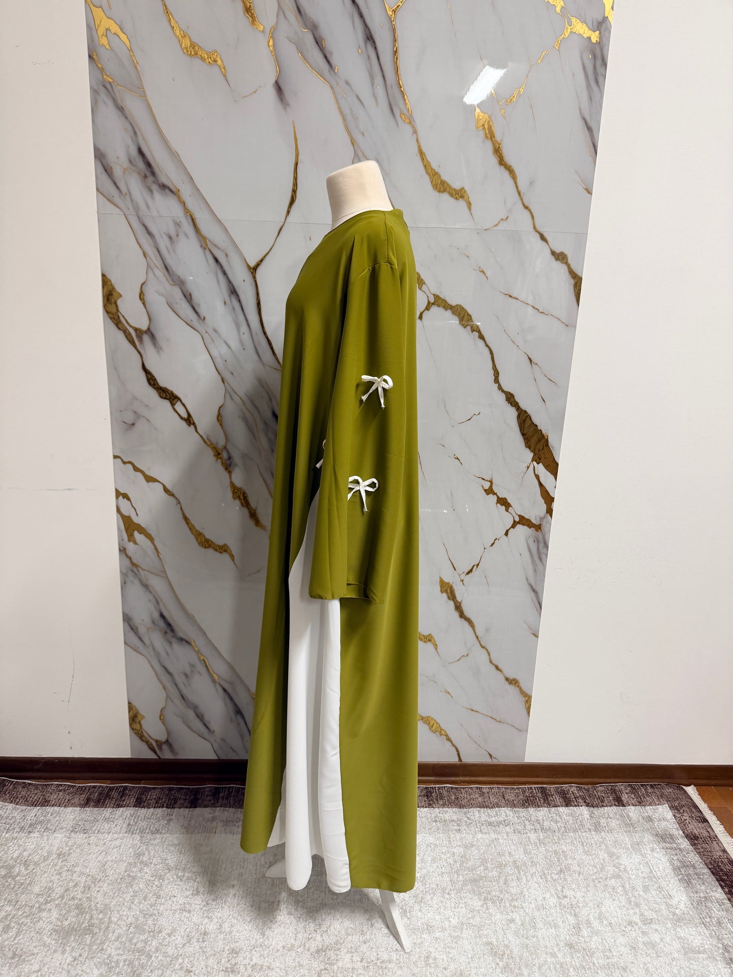 Abaya Verde con Fiocchi – Made in Italy, Alta Qualità