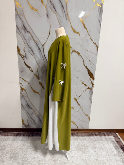 Abaya Verde con Fiocchi – Made in Italy, Alta Qualità