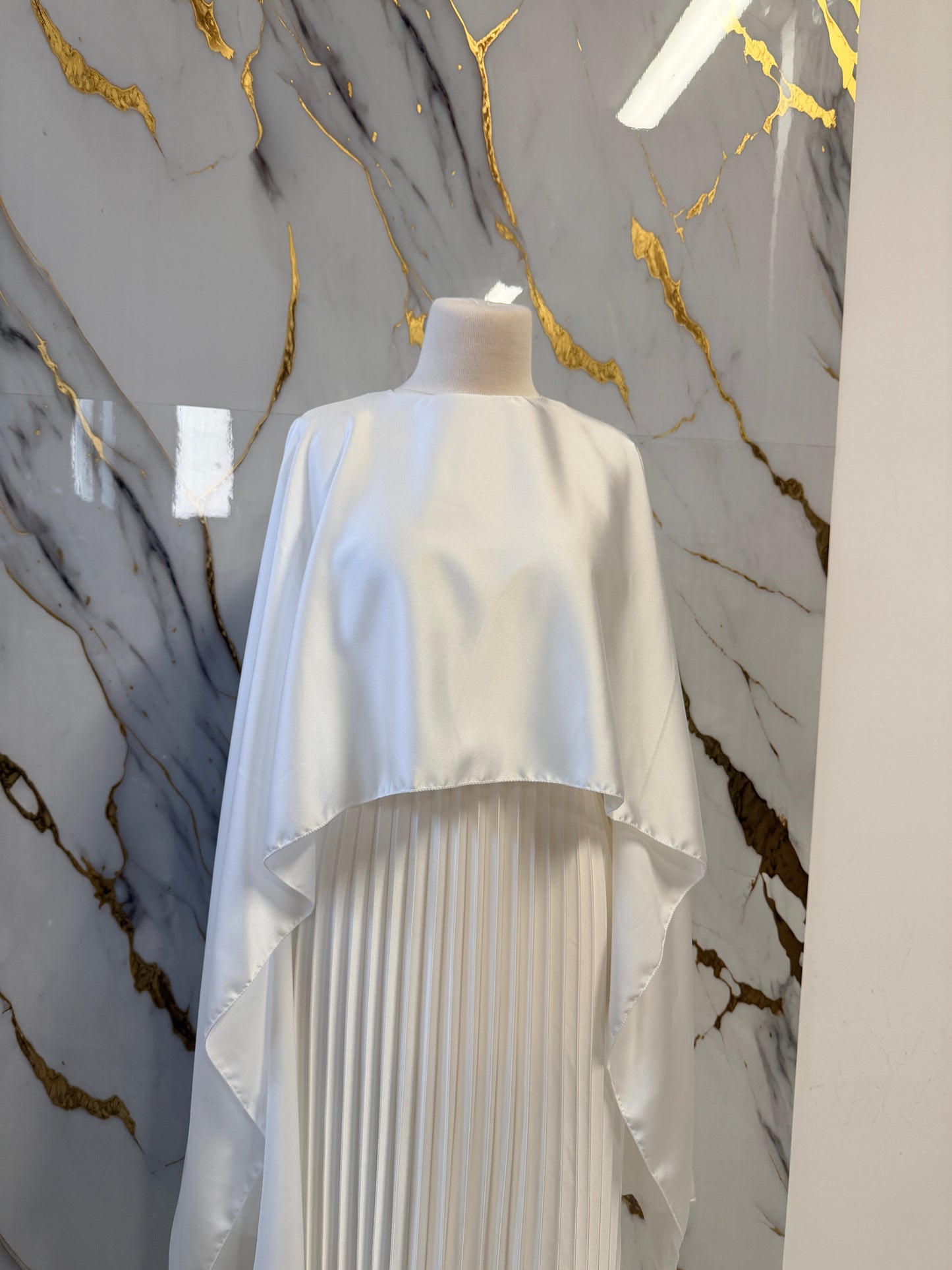 SET ABAYA PER NIKKAH - ABAYA E HIJAB IN BIANCO PURO