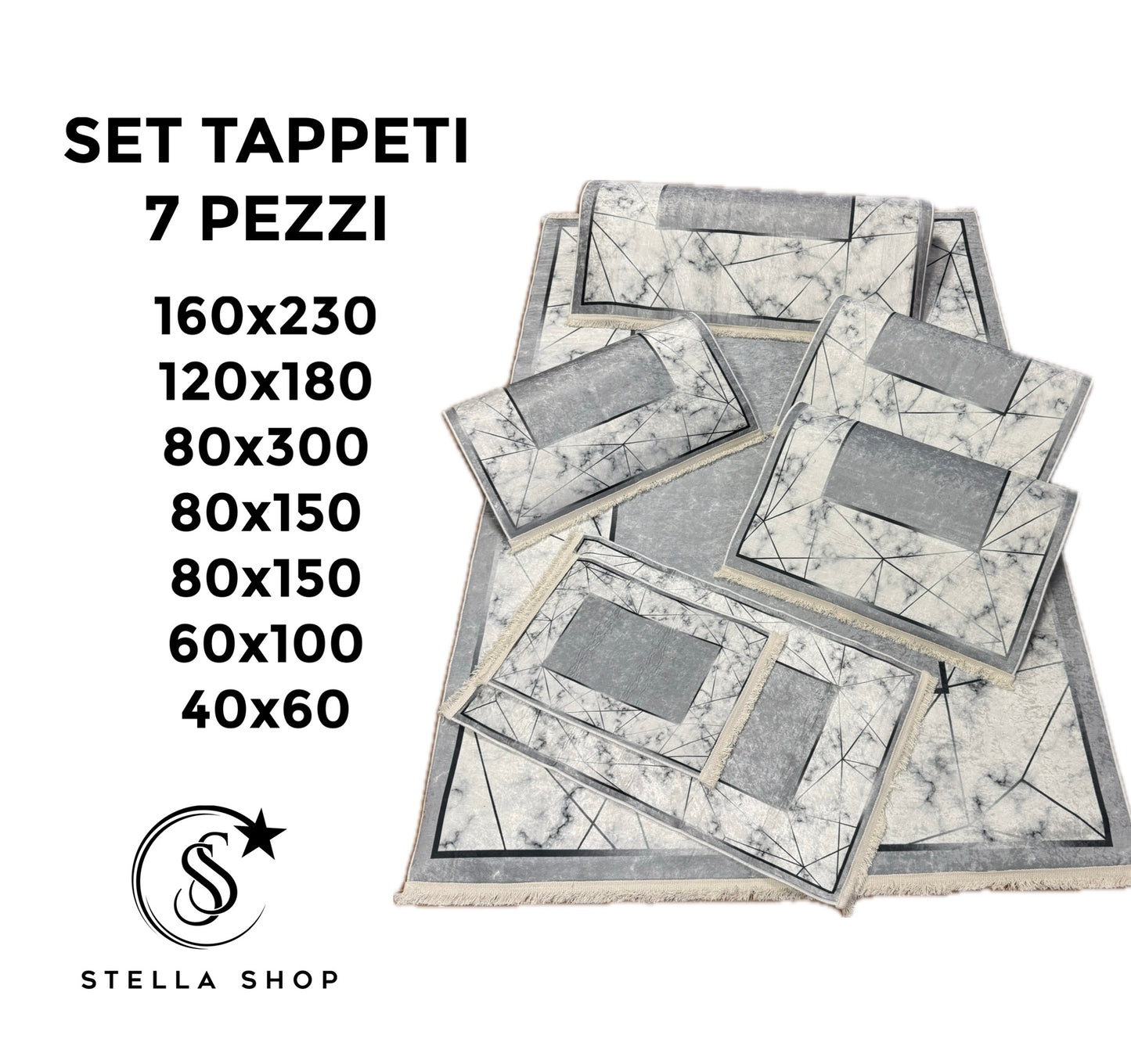 Tappeti Set Grigio