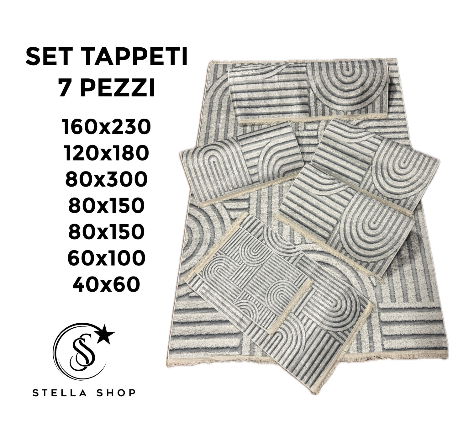 Tappeti Set Grigio